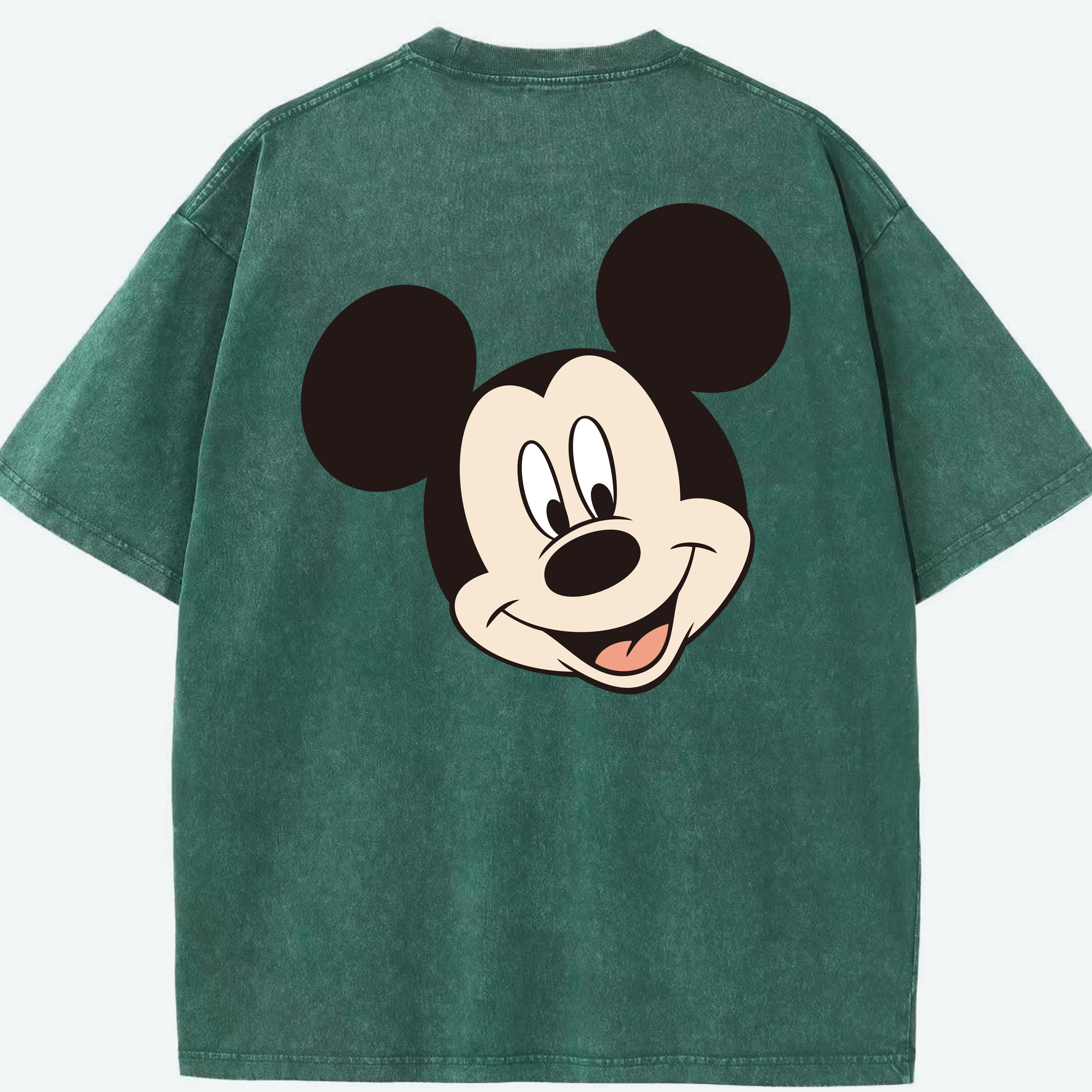 （画像用） ミッキーマウス Mickey Mouse 綿100% ヴィンテージ風 半袖Tシャツ（背面プリント）